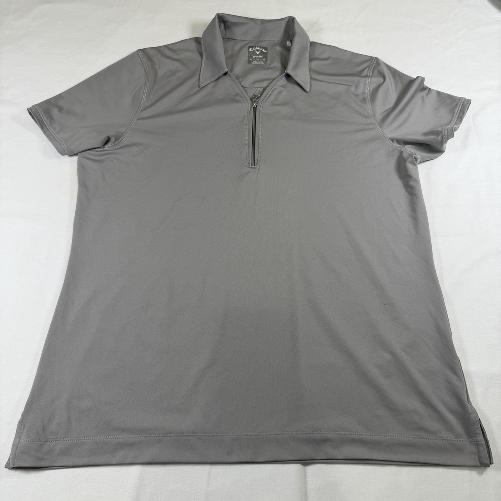 Callaway Golf‎ Women's XL Grey 1/4 zip Short Sleeve Polo Shirt Pickle Ball Gray